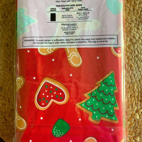 Gingerbread Vinyl Tablecloth 52” x 70” - Picture 2 of 2